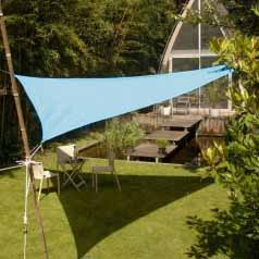 Triangular waterproof sun canopy - azure blue